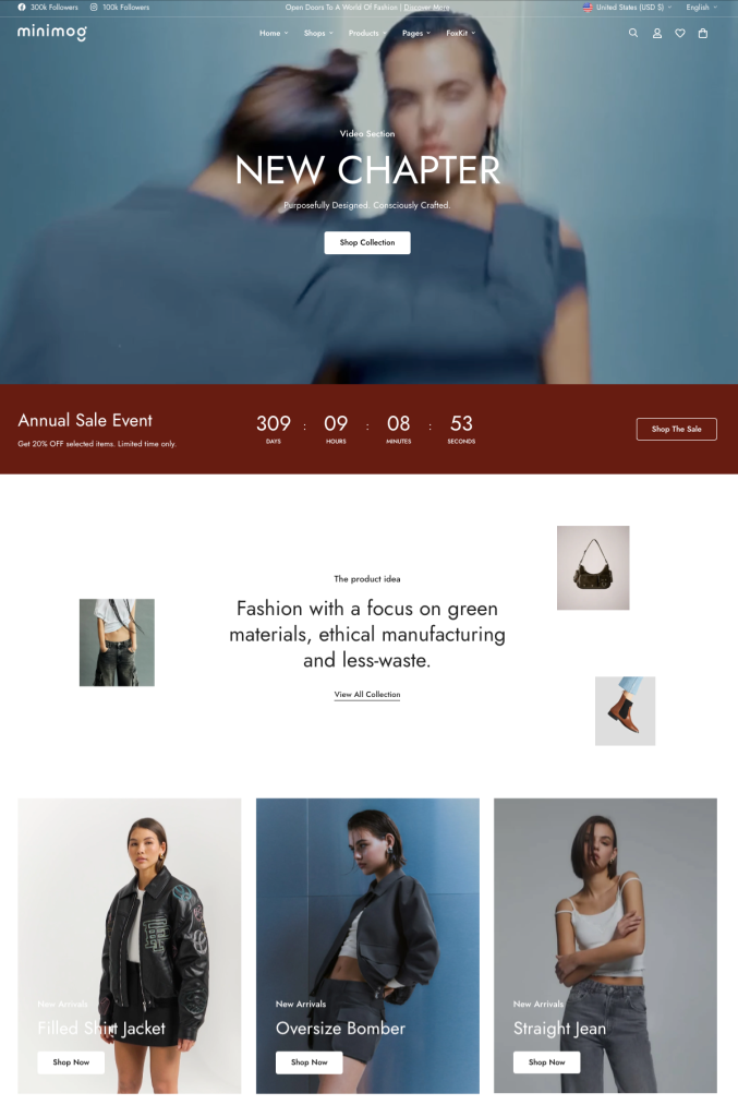 Interactive lookbook showcasing seasonal fashion collections and style guides