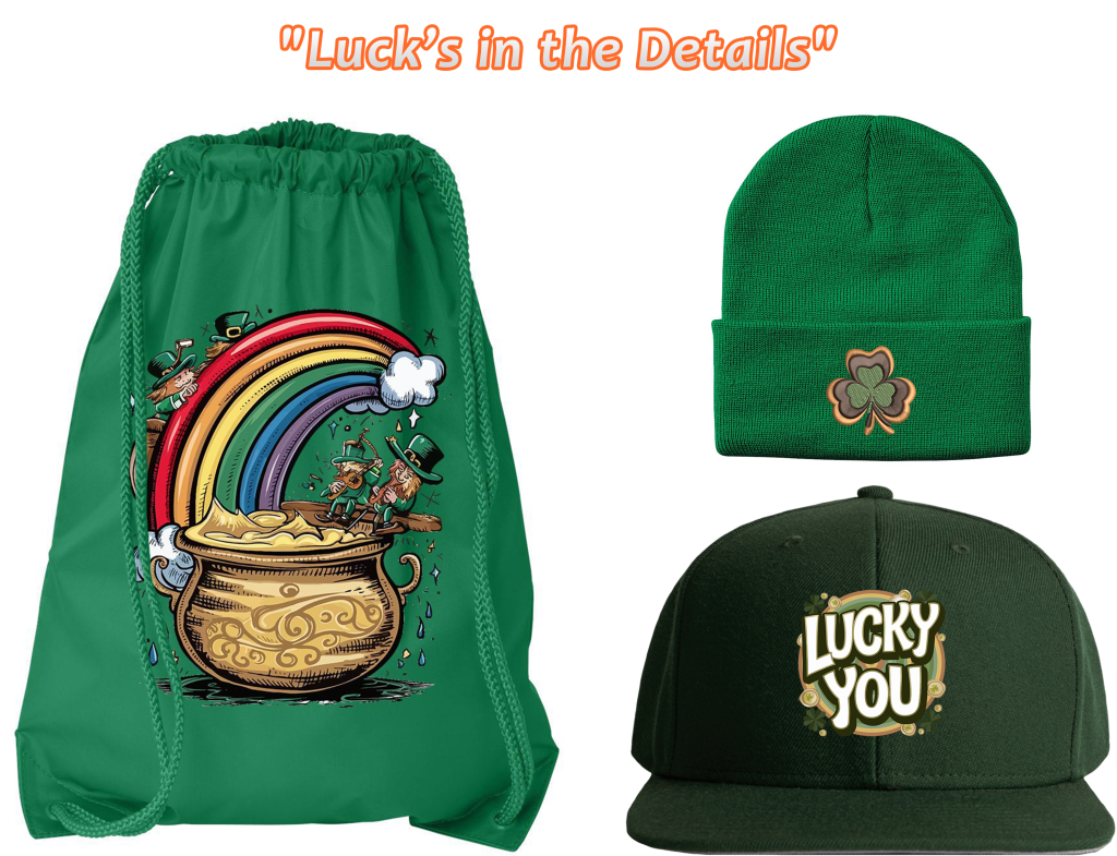 Personalized St. Patrick’s Day tote bag and headwear to carry festive spirit everywhere
