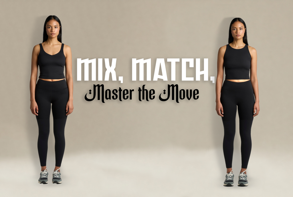 women wearing AS Colour Women's Active Bra Tank, Active Crop Tank, Seamless Leggings, and Mid Leggings – stylish, breathable activewear for workouts and custom branding.