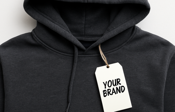 hoodie with hang tag