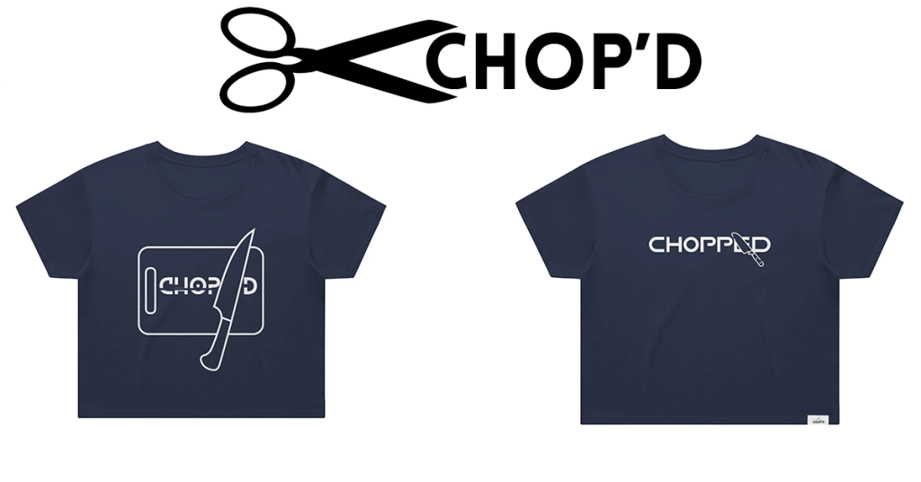 Crop top mockups featuring brand logo