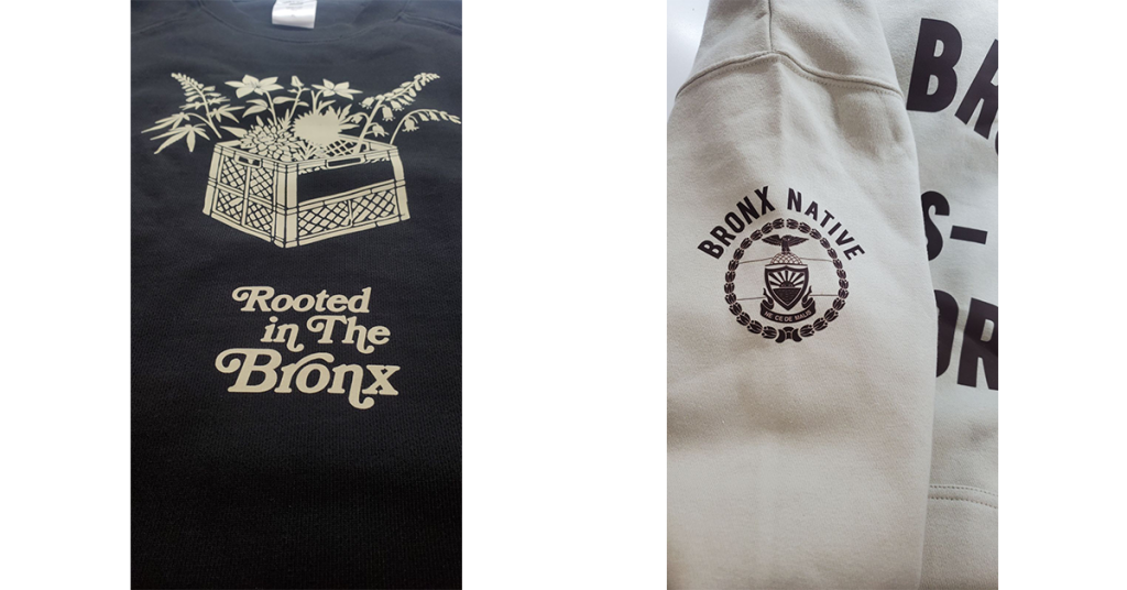 NYC streetwear brand Bronx Native heavyweight hoodie transfer print