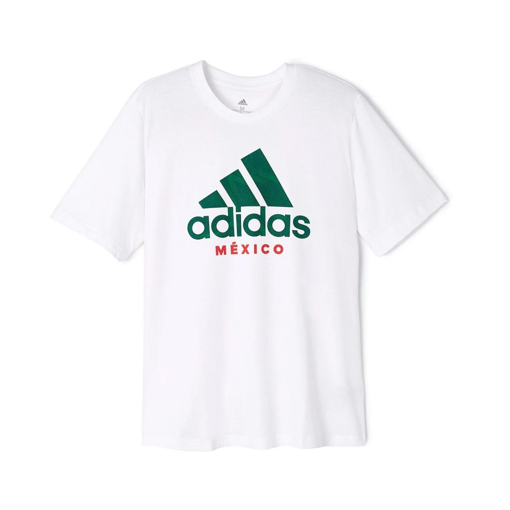 A white FIFA t-shirt featuring a Adidas logo. Collaboration of FIFA X Adidas
