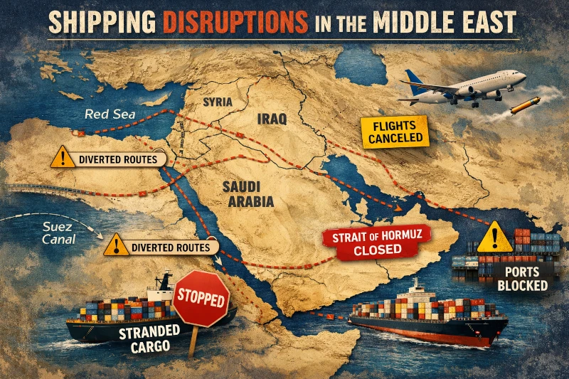 middle east shipping disruptions.
