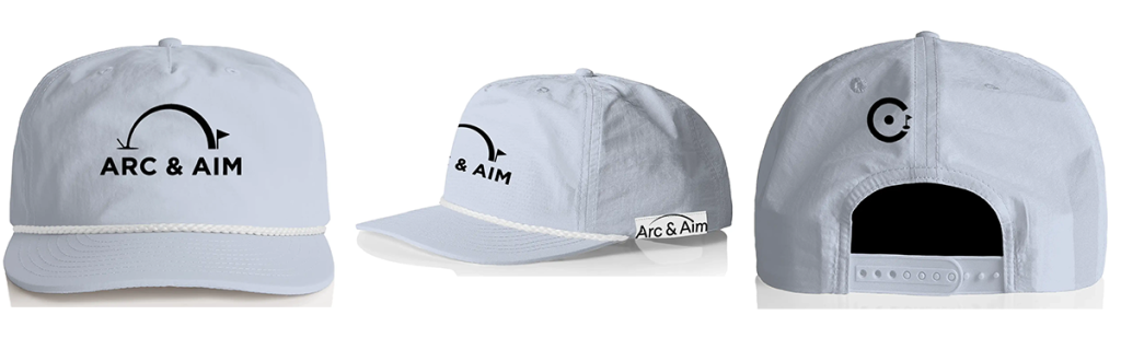 Front and back views of custom print on demand hat with front artwork and branded label, created using Apliiq mockup feature.