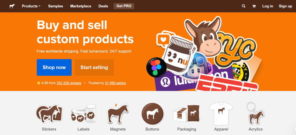 Sticker Mule custom stickers and labels as a Printful alternative