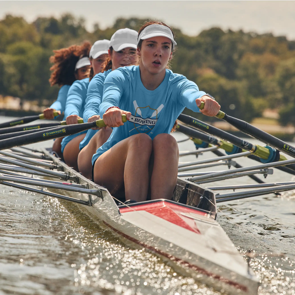 Crew and Dragon Boating Teams tee, visor, Dri-fit hats are available on Apliiq for custom embroidery, DTF printing , woven label and private label services 