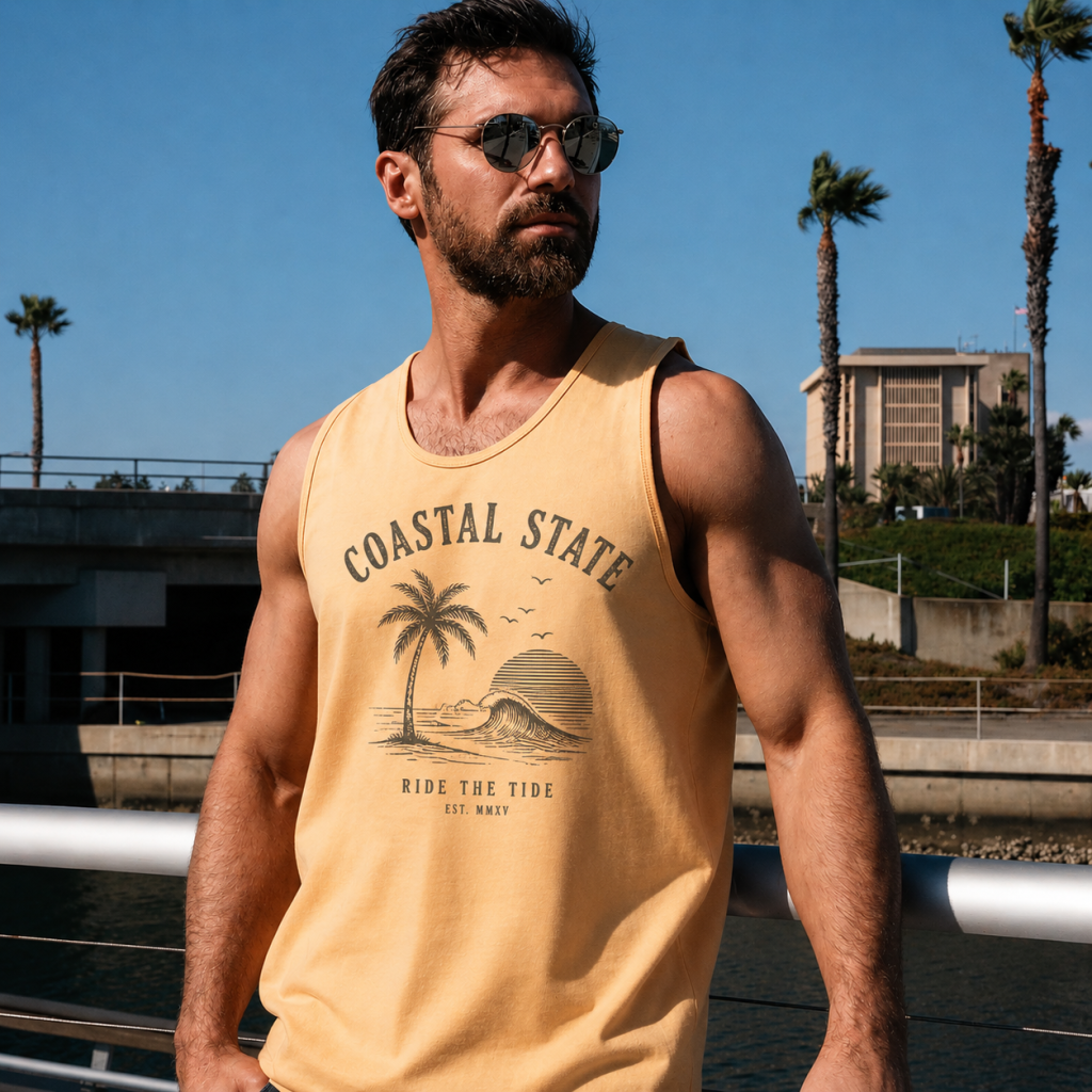 AS Colour MENS RIB SINGLET (5063G) available for custom branding and printing 