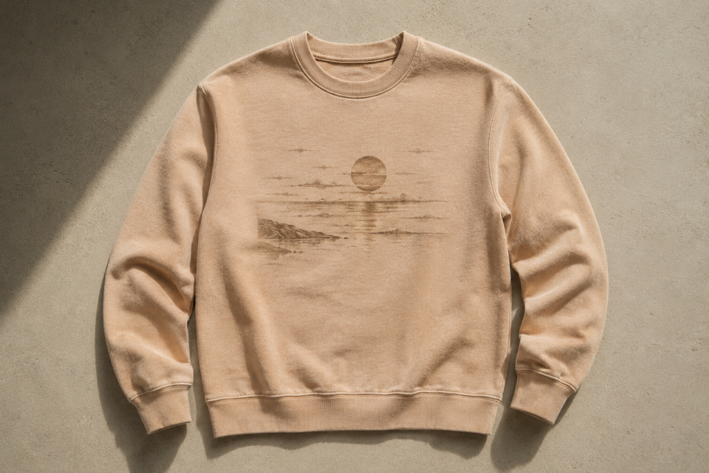 Independent Trading Co Independent Pigment Dyed Crew Neck PRM3500 with natural weathering inspired minimalist design and washed vintage aesthetic