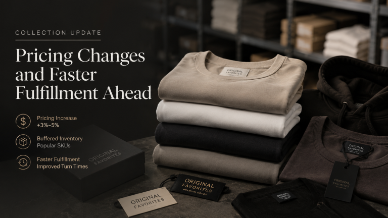 Original Favorites Collection Update: Pricing Changes and Faster Fulfillment Ahead