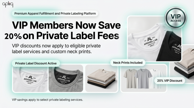 Apliiq VIP Subscription Now Applies to Private Labeling and Neck Prints