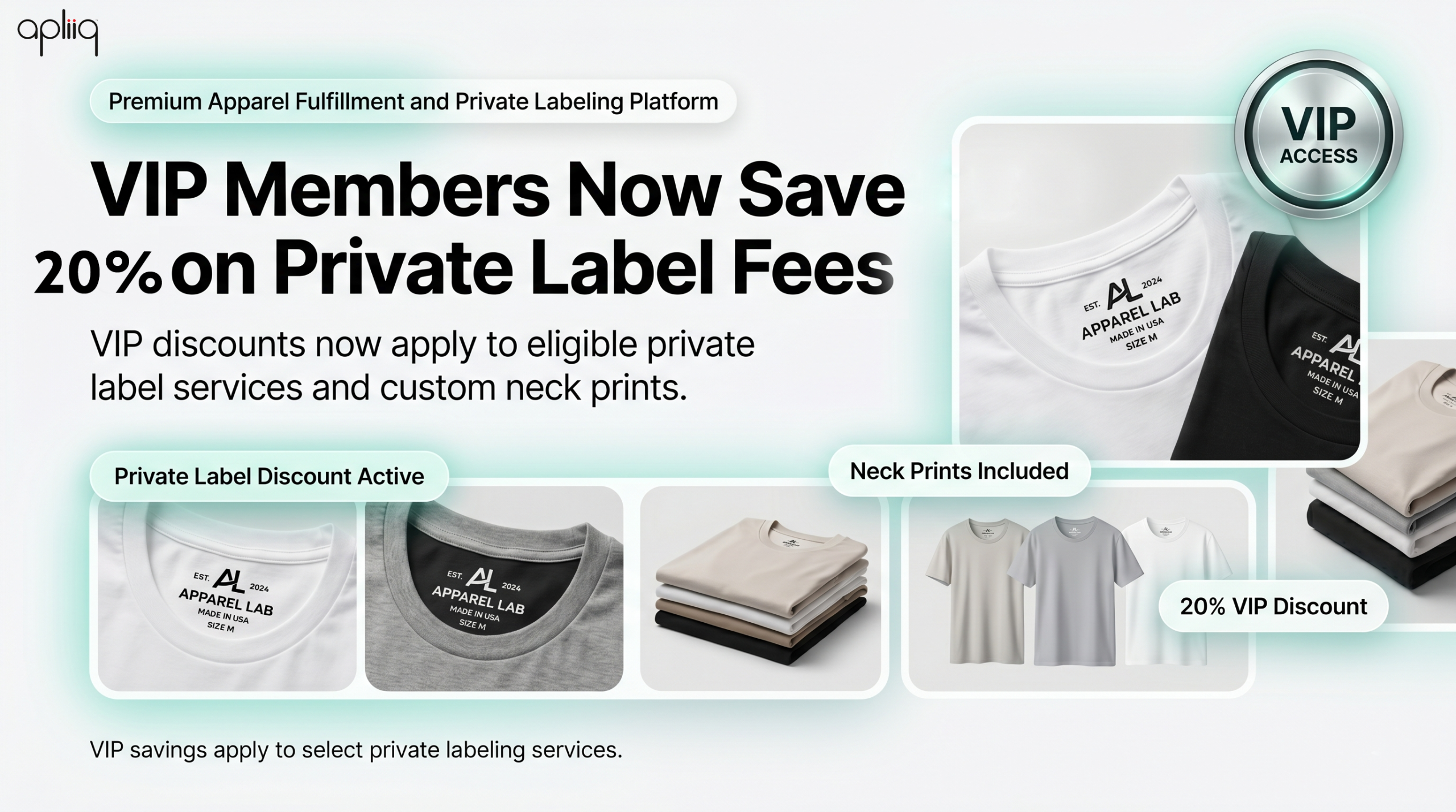 Apliiq VIP Subscription Now Applies to Private Labeling and Neck Prints
