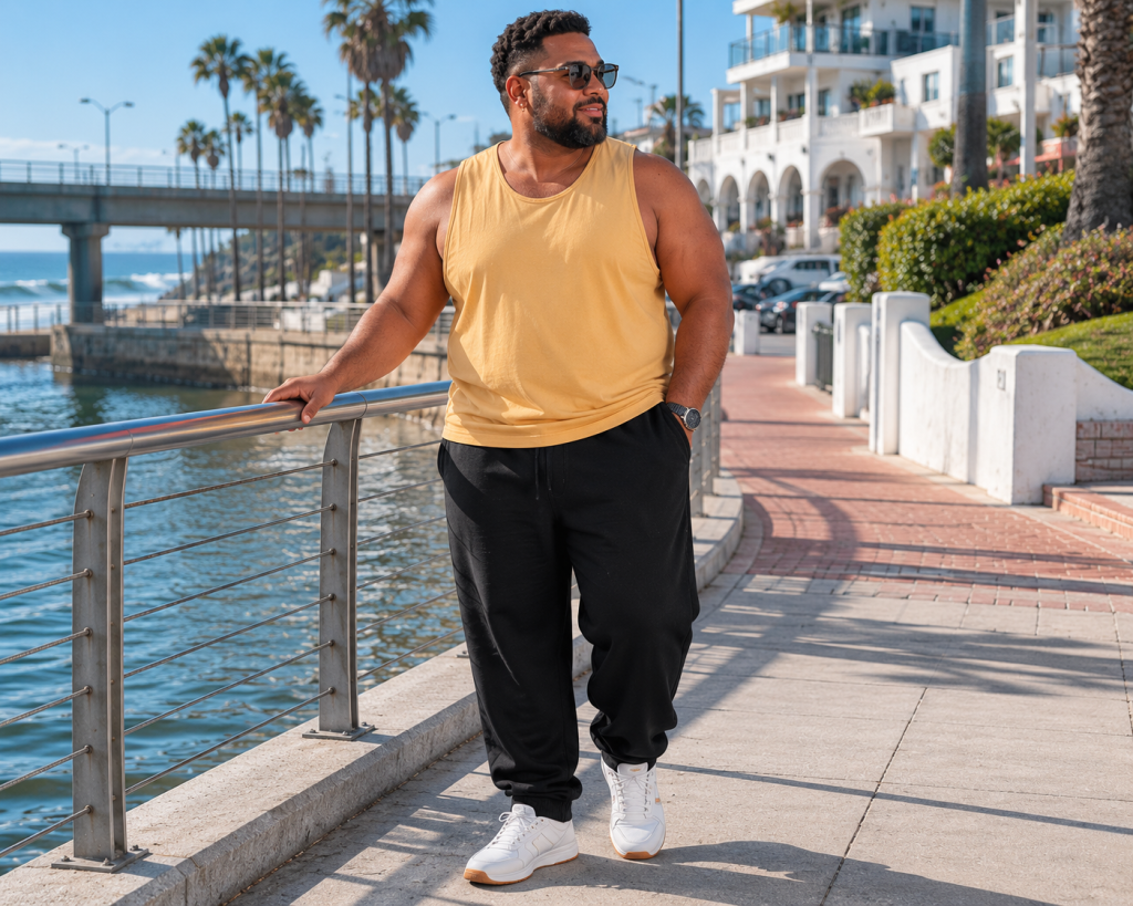Cotton Heritage Men's Premium Tank Top (MC1790) available in plus-size up to 3XL, featuring soft premium cotton and a modern fit, customizable with screen printing, DTF transfers, embroidery, custom neck prints, and woven labels for branded apparel collections.