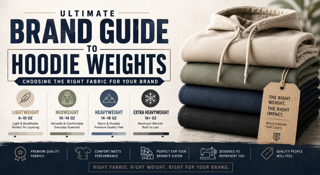 Guide to understanding hoodie weight and GSM, helping brands choose the ideal hoodie for customization with embroidery, patches, DTF printing, and woven labels through Apliiq.