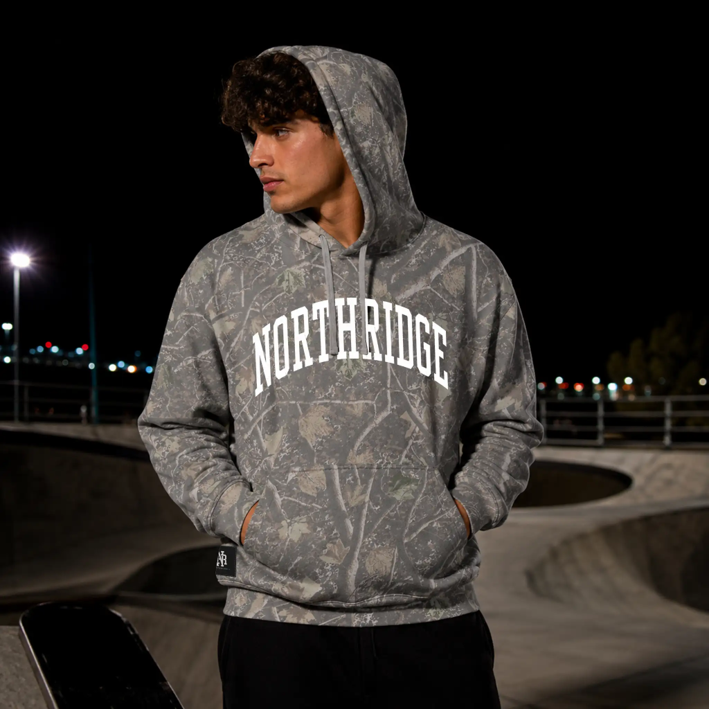 Independent Trading Co. Deadwood Tree Camo Heavyweight Hoody (IND4000) mockup generated by Apliiq