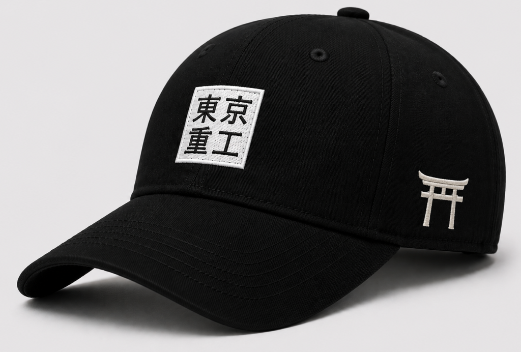 Side embroidery and woven side label on a custom hat, showcasing subtle branding placed along the side panel for a clean, understated finish.