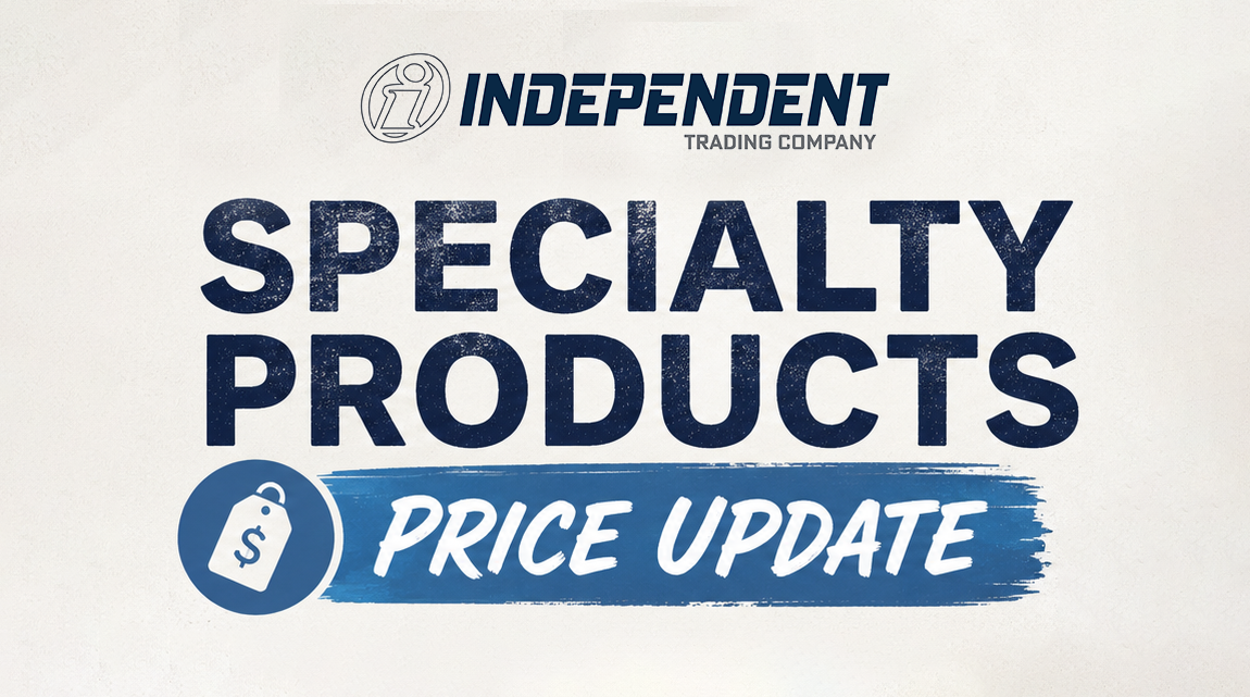 Independent Trading Company price update announcement for select products effective July 15, 2026
