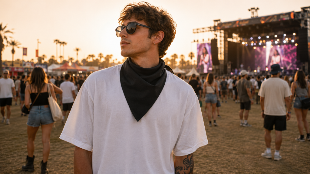 Custom bandana available on Apliiq for customization and branding services, including private labeling, woven labels, custom patches, print-on-demand, screen printing, embroidery, and custom apparel branding.