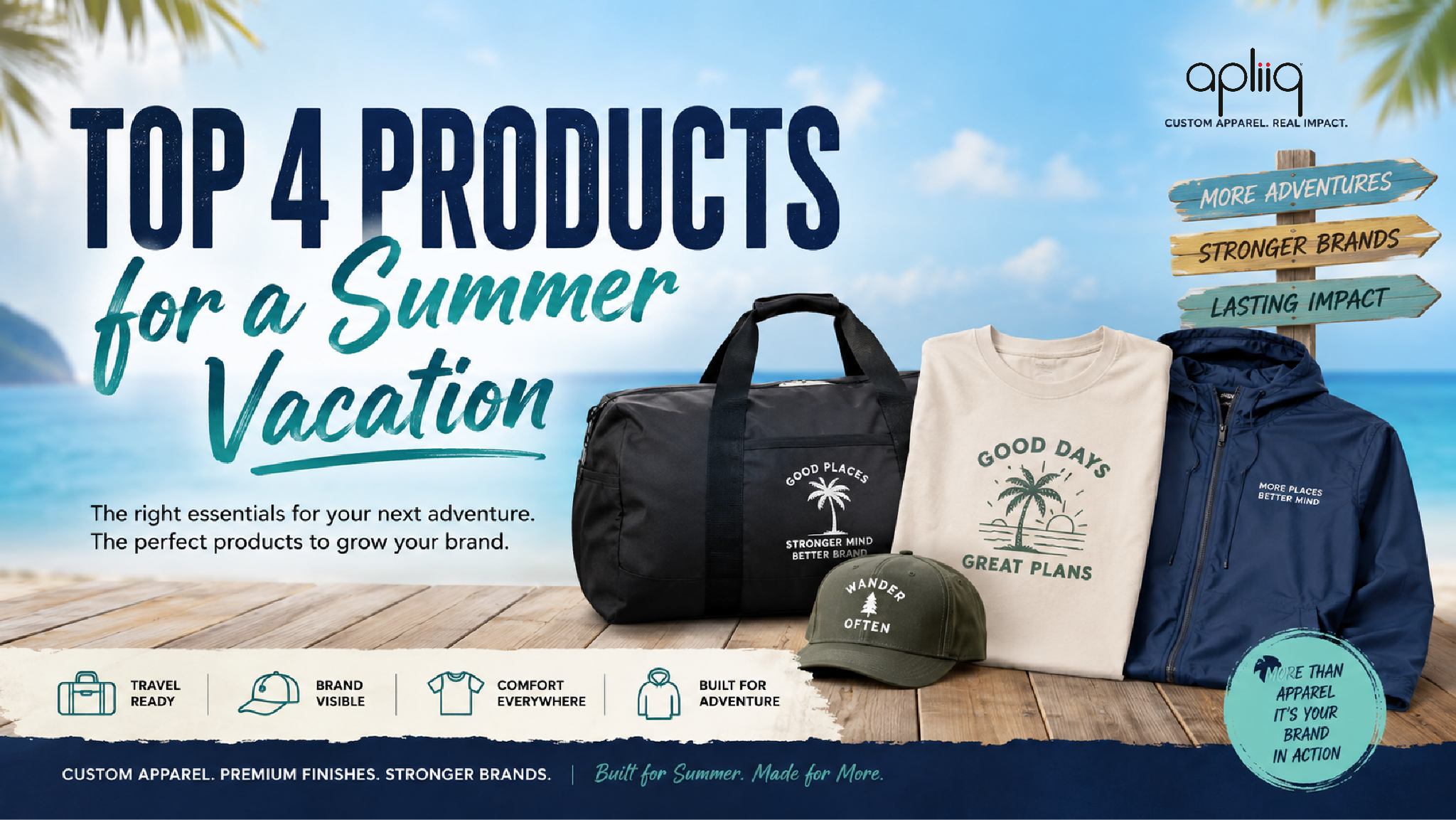 Top 4 Products for a Summer Vacation available on apliiq